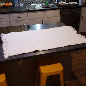 White Vintage Pier 1 Basketweave Throw Rugs